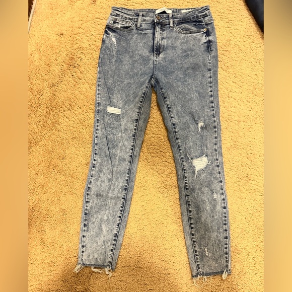 Judy Blue Distressed Blue Boyfriend Jeans - Picture 3 of 4